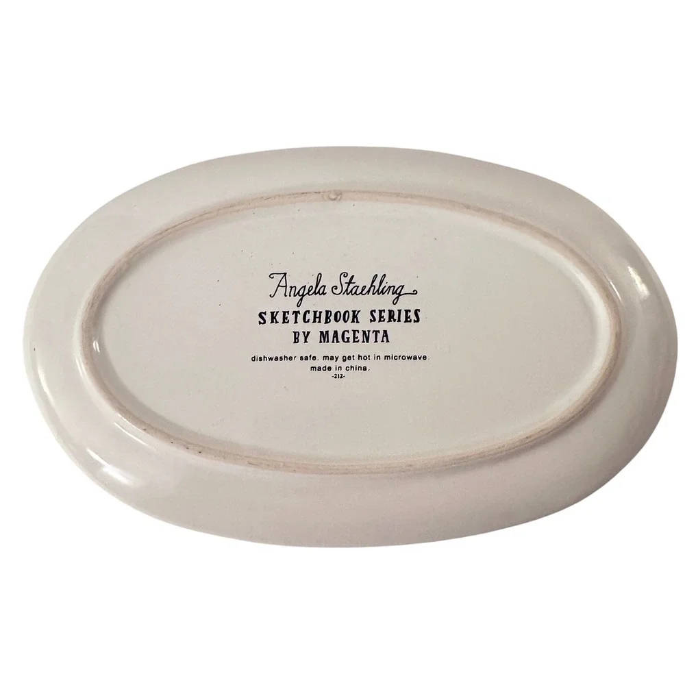 Angela Staehling Magenta Merry Christmas Fox Plaid Serving Dish